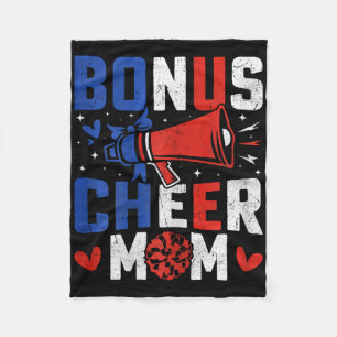 Bonus Cheer Mom - Cheerleading Mom Usa Flag Cheerl Fleece Blanket