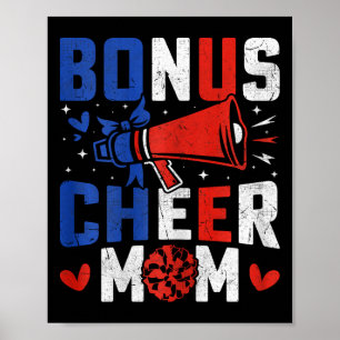 Bonus Cheer Mom - Cheerleading Mom Usa Flag Cheerl Poster