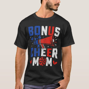 Bonus Cheer Mom - Cheerleading Mom Usa Flag Cheerl T-Shirt