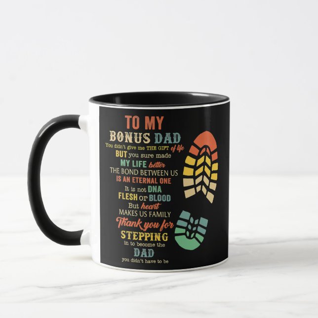 Bonus Dad Father's Day Gift From Stepdad For Mug (Left)