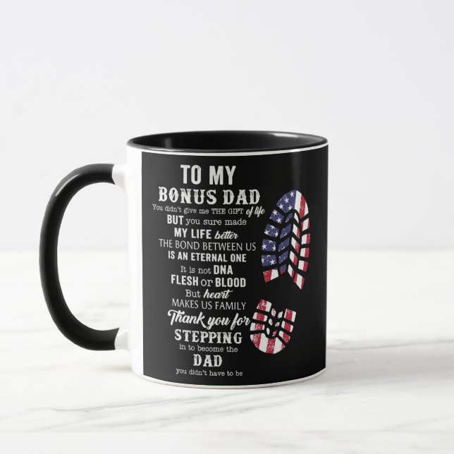 Bonus Dad Fathers Day Gift From Stepdad For Mug (Left)
