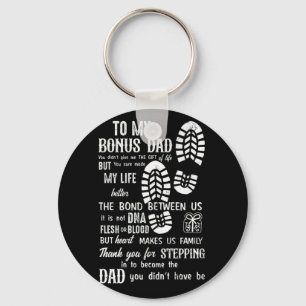 Bonus Dad Fathers Day Stepdad for Daughter Son Keychain