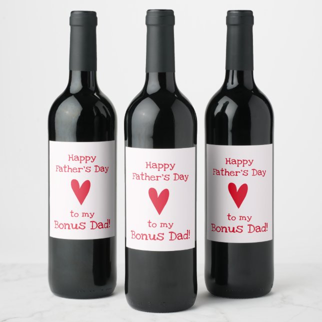 Bonus Dad! Happy Father's Day Wine Label (Bottles)