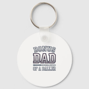 Bonus Dad of a Baller Vintage Sports Shirt Design_ Keychain