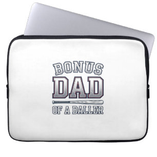 Bonus Dad of a Baller Vintage Sports Shirt Design_ Laptop Sleeve
