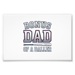 Bonus Dad of a Baller Vintage Sports Shirt Design_ Photo Print