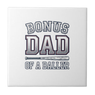 Bonus Dad of a Baller Vintage Sports Shirt Design_ Tile
