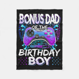 Bonus Dad Of The Birthday Boy Video Game Funny Bda Fleece Blanket