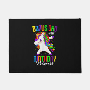 Bonus Dad of the Birthday Princess Unicorn Dabbing Doormat