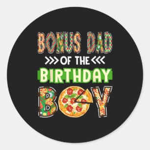 Bonus dad of the boy birthday boy pizza lover classic round sticker