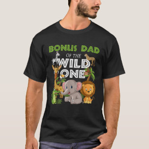 Bonus Dad of the Wild One Zoo Birthday Safari Jung T-Shirt