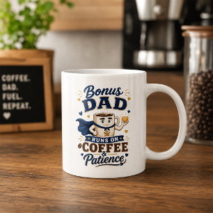 Bonus Dad Runs On Coffee Patience Mug Father's Day