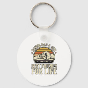 Bonus Dad & Son Best Friends Vintage Shirt Design_ Keychain