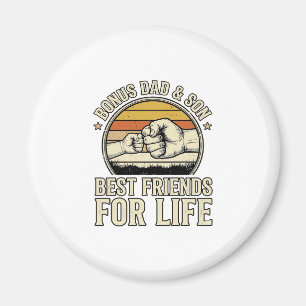 Bonus Dad & Son Best Friends Vintage Shirt Design_ Magnet