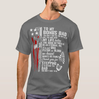 Bonus Dad Step Dad Proud Daddy Gun  T-Shirt
