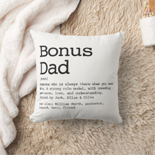Bonus Dad Stepdad Definition Modern Throw Pillow