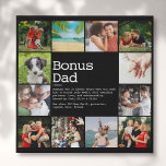 Bonus Dad Stepfather Definition Photo Collage Faux Canvas Print<br><div class="desc">Personalize with 12 favourite photos and personalized text for your special bonus dad, stepfather or stepdad to create a unique gift for Father's day, birthdays, Christmas, or any day you want to show how much he means to you. A perfect way to show him how amazing he is every day....</div>