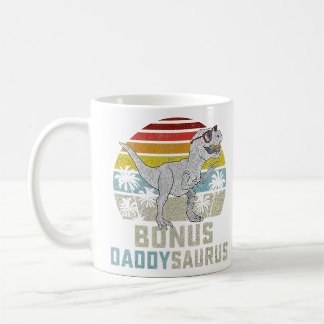 Bonus Daddy Saurus T Rex Daddysaurus Stepdad Match Coffee Mug (Left)