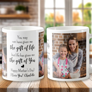 BONUS MOM Custom 2 Photo Step Mom Mother's Day Coffee Mug