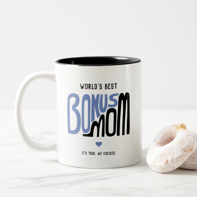 Bonus Mom Hand Drawn Type Coffee Mug (With Donut)