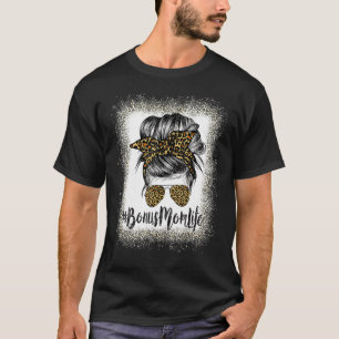 Bonus Mom Life Hair Bandana Glasses Leopard Mother T-Shirt