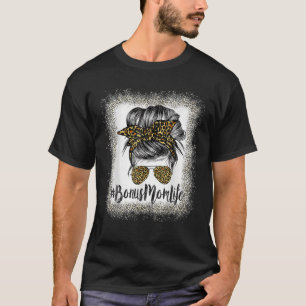 Bonus Mom Life Hair Bandana Glasses Leopard Mother T-Shirt
