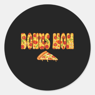 Bonus Mom Matching Birthday Squad Crew Pizza Classic Round Sticker