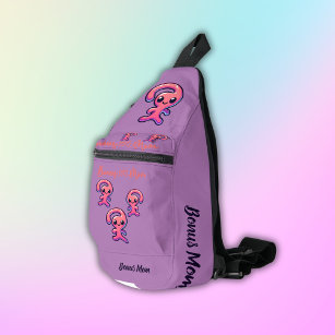 Bonus Mom - Modern in Pink & Purple   Sling Bag