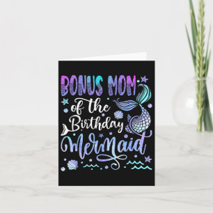 Bonus Mom Of The Birthday Mermaid Bday Girl Party Card