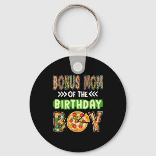 Bonus mom of the boy birthday boy pizza lover keychain