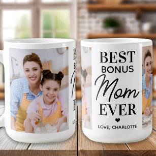 BONUS MOM Personalized 2 Photo Mother's Day Coffee Mug