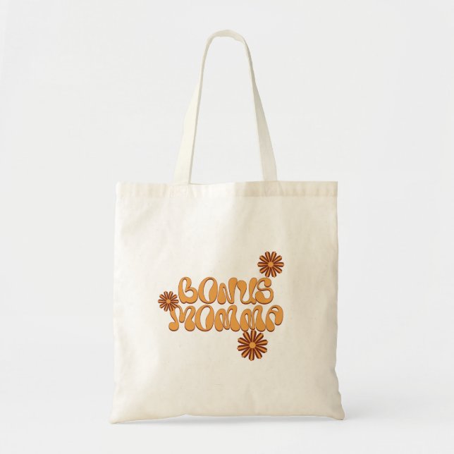 Bonus Momma Love - Retro Floral Tote Bag (Front)