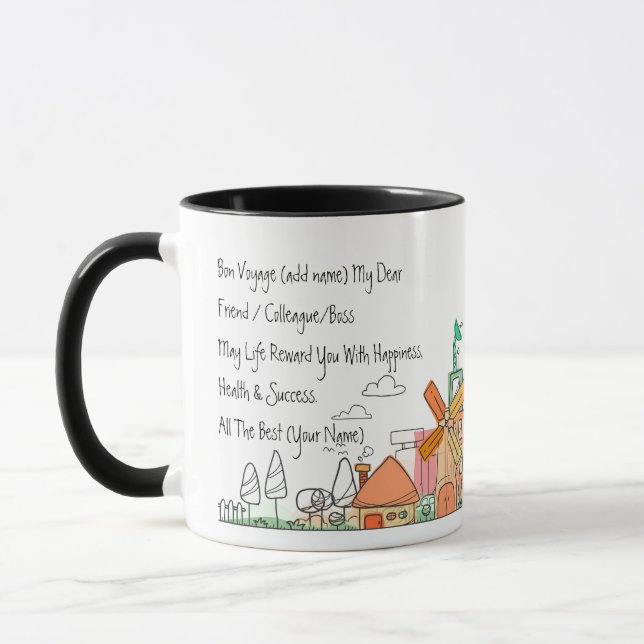 Bonvoyage personnalisé Moving City Campagne Mug (Gauche)
