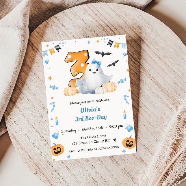Boo 3rd Birthday  Invitation (Creator Uploaded)