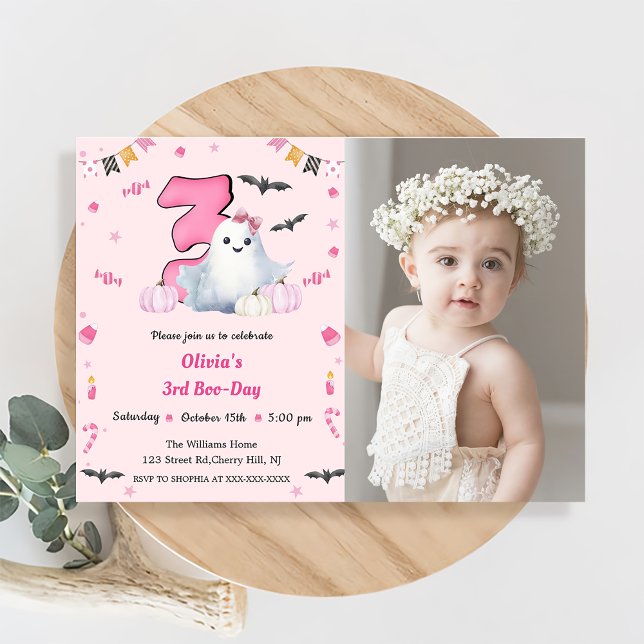 Boo 3rd Birthday  Invitation (Creator Uploaded)