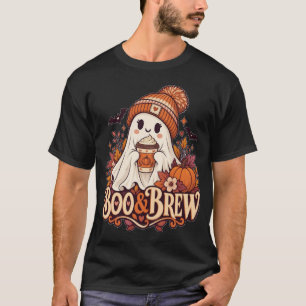 Boo and Brew Ghost Halloween T-Shirt