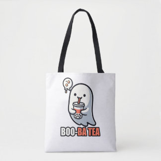 Boo-Ba Tea Ghost – Playful Halloween Boba Lover De Tote Bag