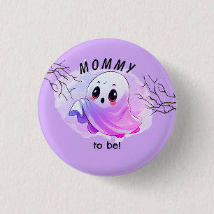 Boo Baby Shower Halloween Purple Themed Cute Party 1 Inch Round Button