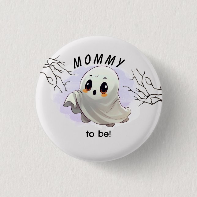 Boo Baby Shower Halloween themed Cute Party 1 Inch Round Button (Front)