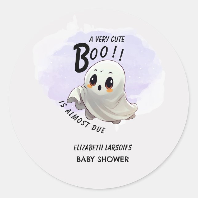 Boo Baby Shower Halloween themed Cute Party Classic Round Sticker (Front)