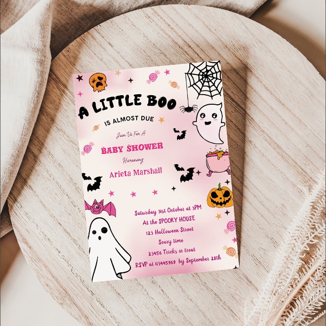 Boo Baby Shower Our Little Boo Is Almost Due  Invitation (Creator Uploaded)