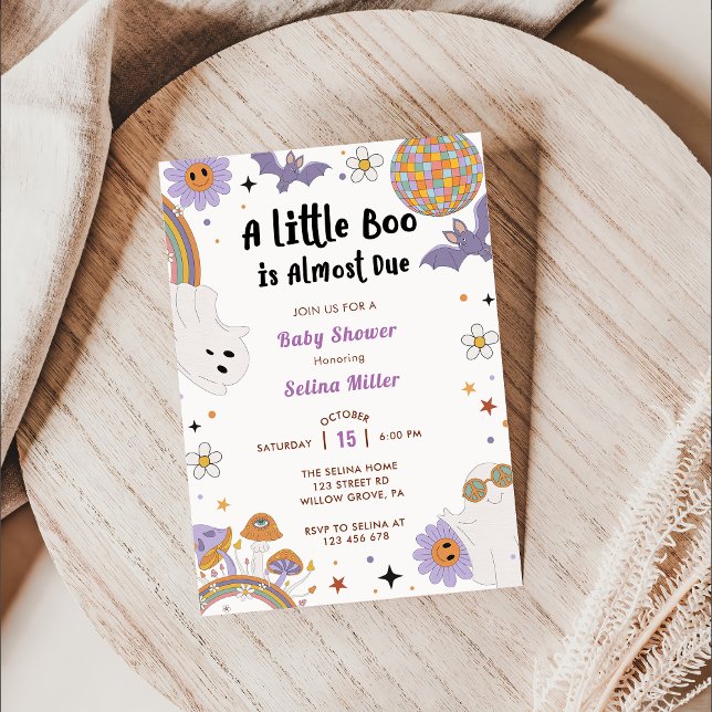Boo Baby Shower Our Little Boo Is Almost Due Invitation (Creator Uploaded)