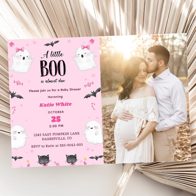 Boo Baby Shower Our Little Boo Is  Almost Due Invitation (Creator Uploaded)