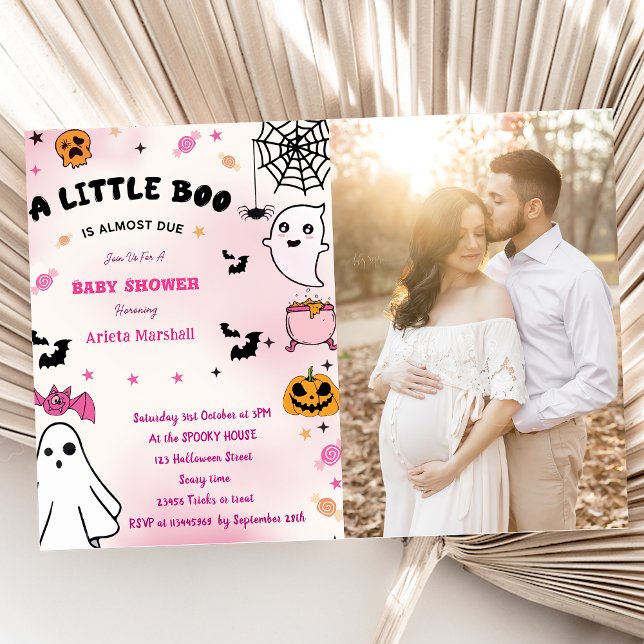 Boo Baby Shower Our Little Boo Is Almost Due  Invitation (Creator Uploaded)