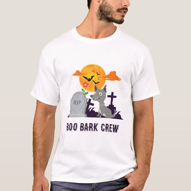 Boo Bark Crew | Funny Dog Halloween T-Shirt (Front)