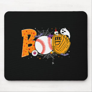 Boo Baseball Player Catcher Tcher Funny Halloween  Mouse Pad