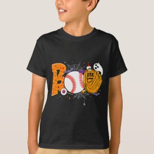Boo Baseball Player Catcher Tcher Funny Halloween  T-Shirt