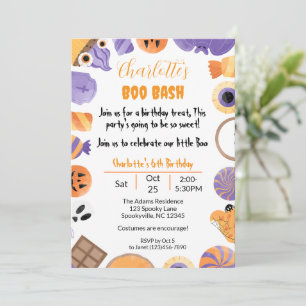 "Boo Bash" Halloween Birthday Party Invitation