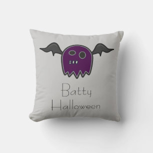 Boo Bat Purple Ghost Coussin