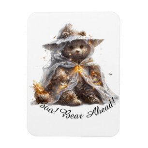 Boo! Bear Ahead! Teddy bear. Ghost Teddy Magnet